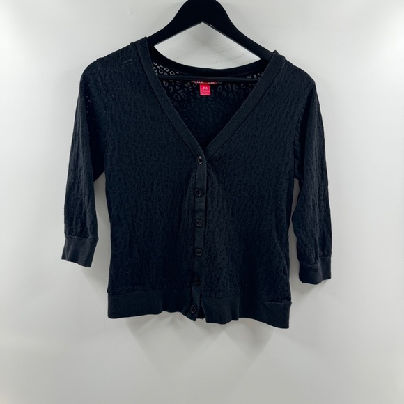 mix co Sweaters - Mix Co Y2K Black Sheer Leopard Cardigan – Women’s Medium